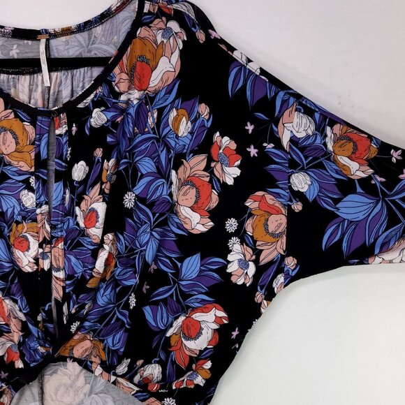 Free People Keepin' On Tee Tropical Blouse Size Large Dolman 3/4 Sleeve Floral - Picture 7 of 15